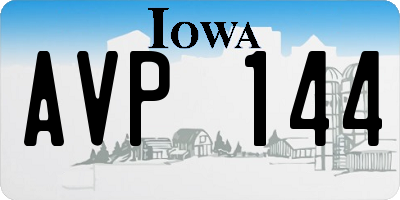 IA license plate AVP144