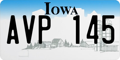 IA license plate AVP145