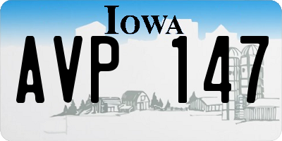 IA license plate AVP147