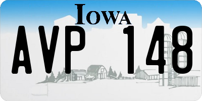 IA license plate AVP148
