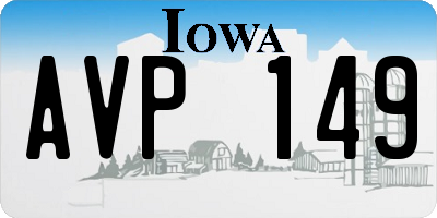 IA license plate AVP149