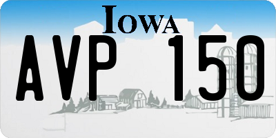 IA license plate AVP150