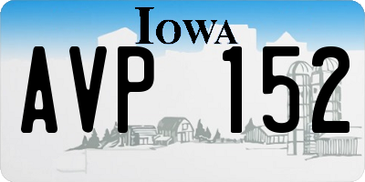 IA license plate AVP152
