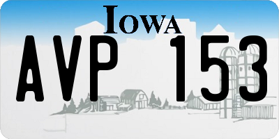 IA license plate AVP153