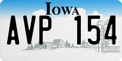 IA license plate AVP154
