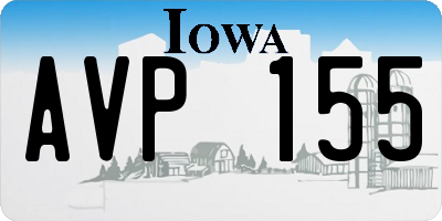 IA license plate AVP155