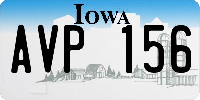 IA license plate AVP156