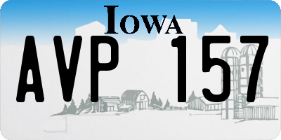 IA license plate AVP157