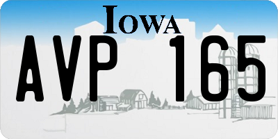 IA license plate AVP165
