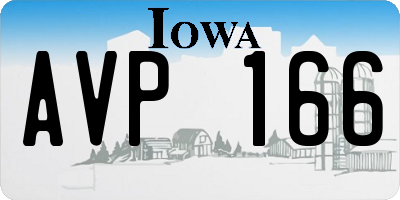 IA license plate AVP166