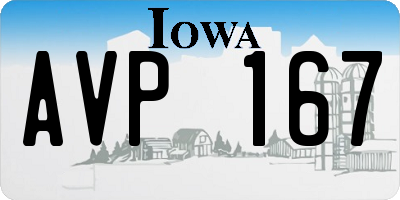 IA license plate AVP167