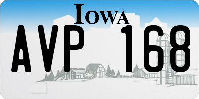 IA license plate AVP168