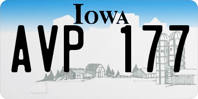 IA license plate AVP177