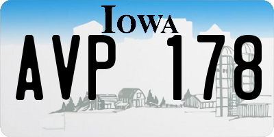 IA license plate AVP178