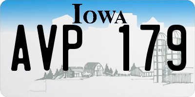 IA license plate AVP179