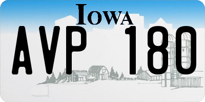 IA license plate AVP180