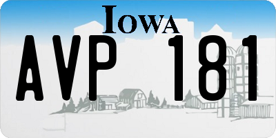 IA license plate AVP181