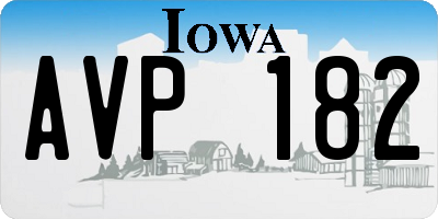 IA license plate AVP182