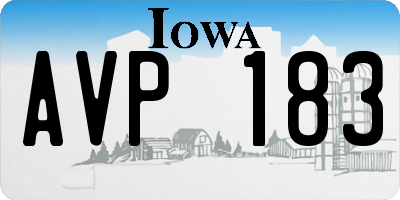 IA license plate AVP183