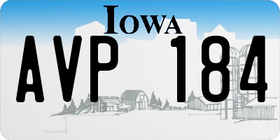 IA license plate AVP184