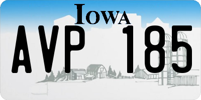 IA license plate AVP185