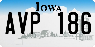 IA license plate AVP186
