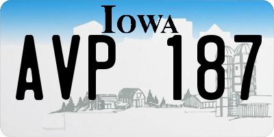 IA license plate AVP187
