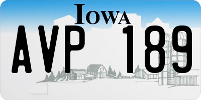 IA license plate AVP189