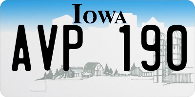 IA license plate AVP190