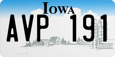 IA license plate AVP191