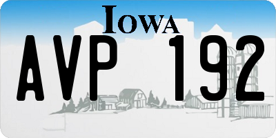 IA license plate AVP192