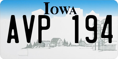 IA license plate AVP194