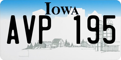 IA license plate AVP195