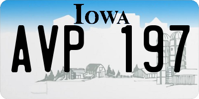 IA license plate AVP197