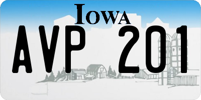 IA license plate AVP201