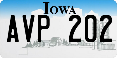 IA license plate AVP202
