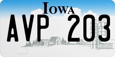 IA license plate AVP203