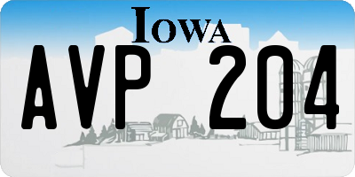 IA license plate AVP204