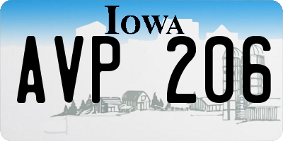 IA license plate AVP206