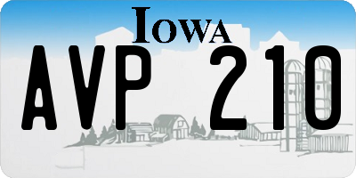 IA license plate AVP210