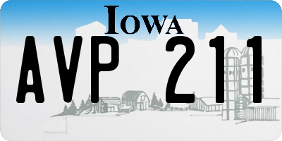 IA license plate AVP211