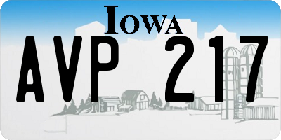 IA license plate AVP217