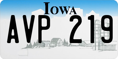 IA license plate AVP219