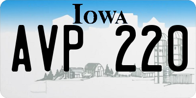 IA license plate AVP220