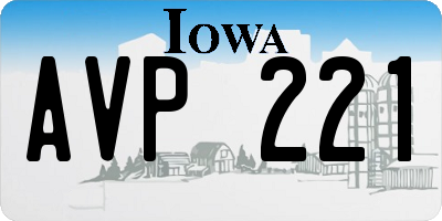 IA license plate AVP221
