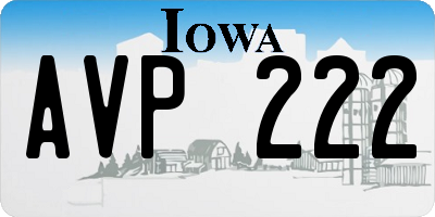 IA license plate AVP222