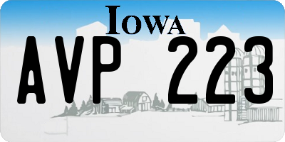IA license plate AVP223