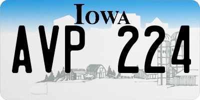 IA license plate AVP224