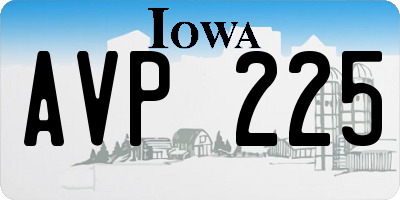 IA license plate AVP225