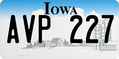 IA license plate AVP227